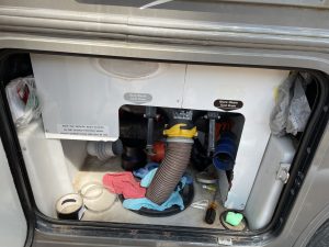 black & grey drain compartment